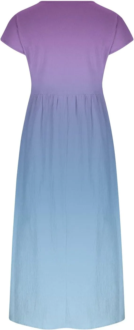 2025 Summer Dresses for Women Cap Sleeve Boho Cotton Linen Midi Dress Casual Loose Trendy Crew Neck Beach Dresses