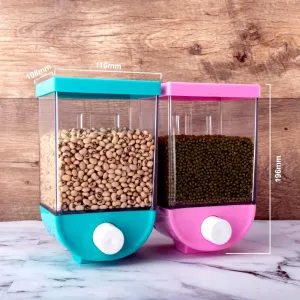 2259 Wall Mounted Cornflakes / Cereal / Pulses / Beans / Oatmeal / Candy / Namkeen / Dry Food Storage Box / Tank - 1100 ml (assorted color)