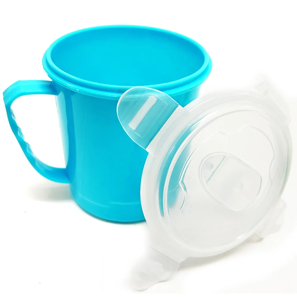 2Pk 902mL Microwave Soup Bowl Lid Plastic Containers Mug Freezer Food Storage