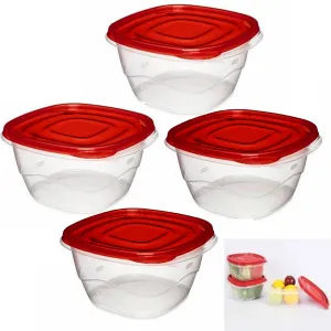 4 Pc Meal Prep Food Containers BPA Free Reusable Salad Bowl Storage 40oz 1200ml