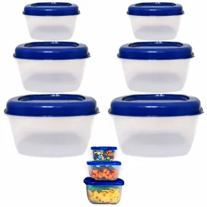 6 Pc Food Storage Containers Airtight Lids Assorted Microwave Bowls Meal Prep