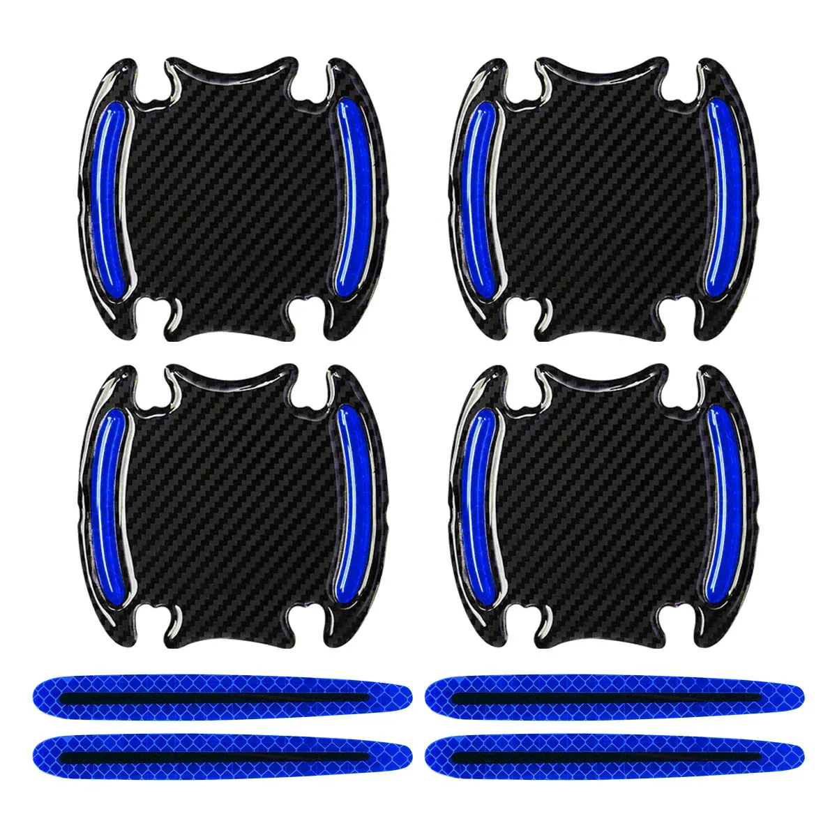 8Pcs 3D Reflective Sticker Tape Set For Car Exterior Accessories