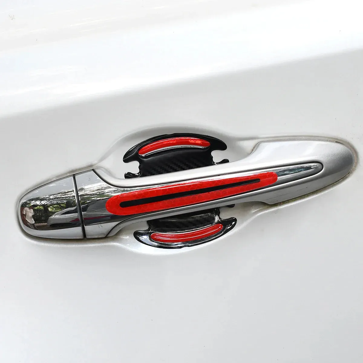 8Pcs 3D Reflective Sticker Tape Set For Car Exterior Accessories