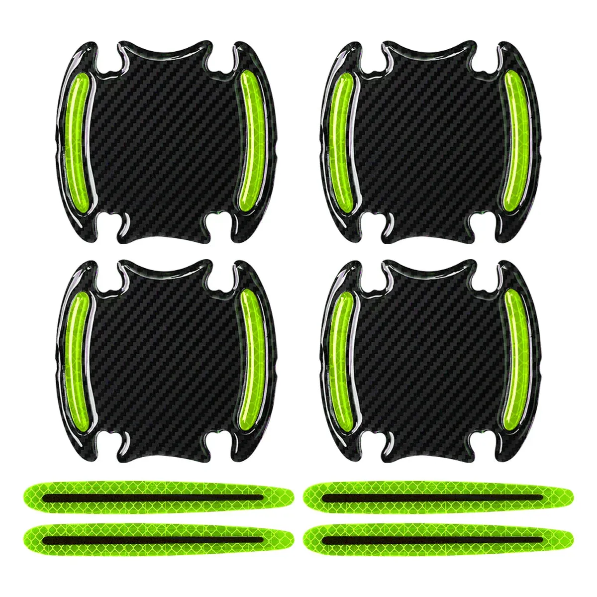 8Pcs 3D Reflective Sticker Tape Set For Car Exterior Accessories