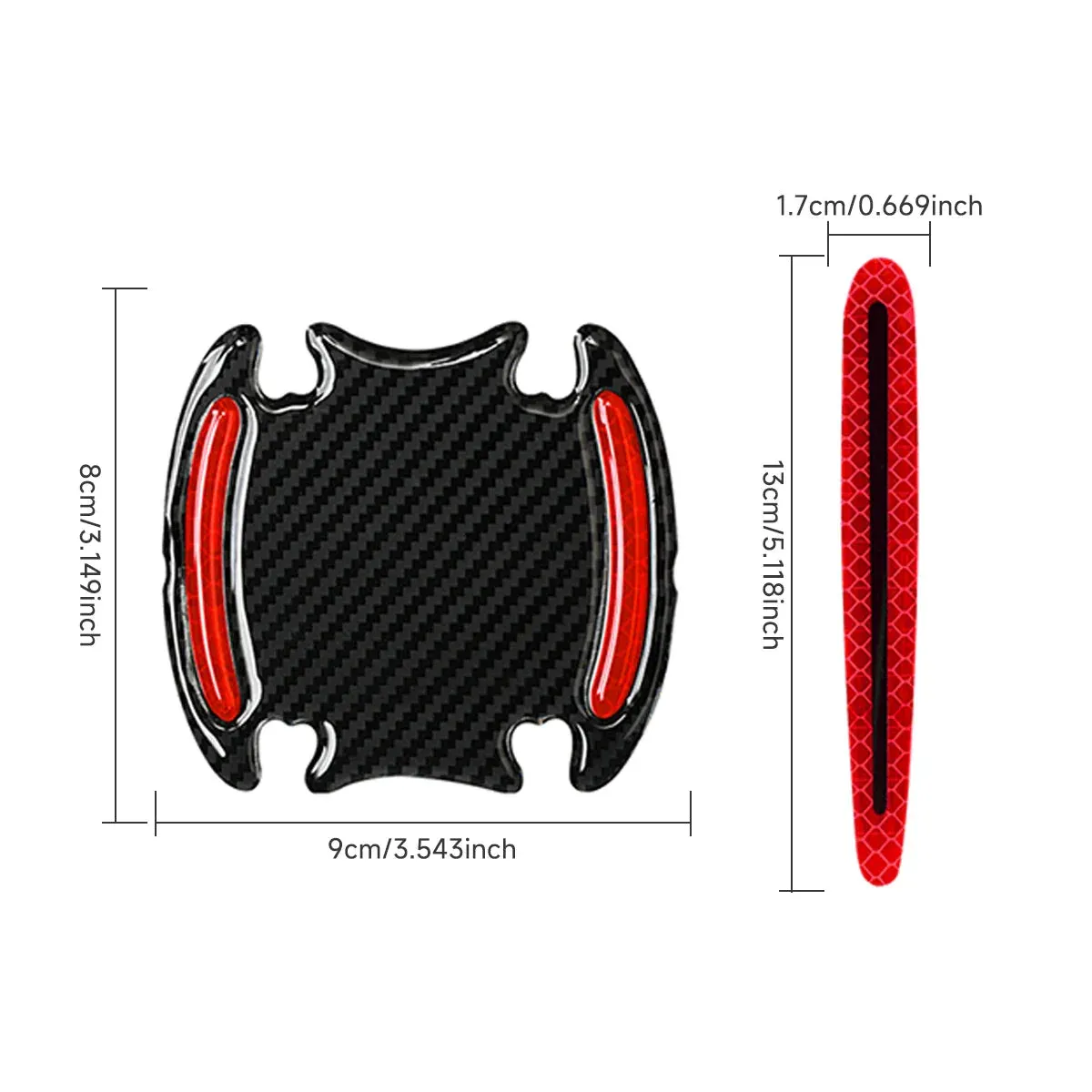 8Pcs 3D Reflective Sticker Tape Set For Car Exterior Accessories