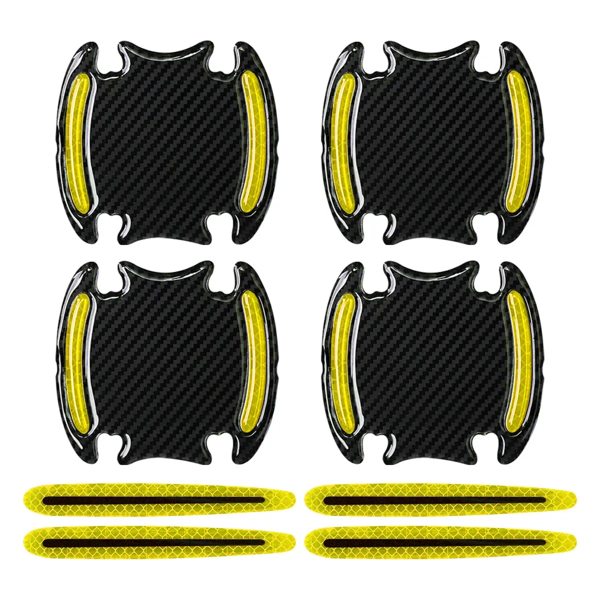 8Pcs 3D Reflective Sticker Tape Set For Car Exterior Accessories
