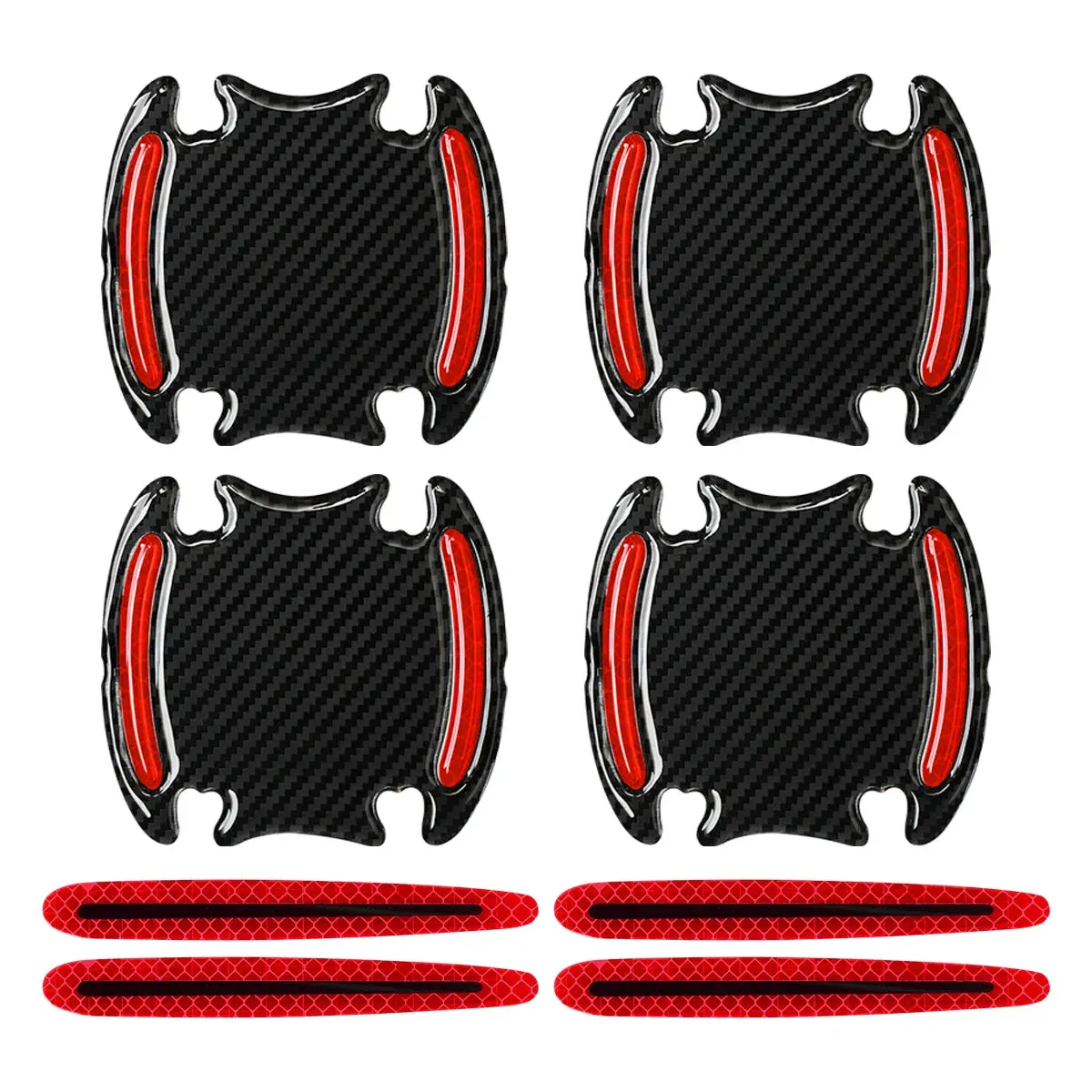 8Pcs 3D Reflective Sticker Tape Set For Car Exterior Accessories