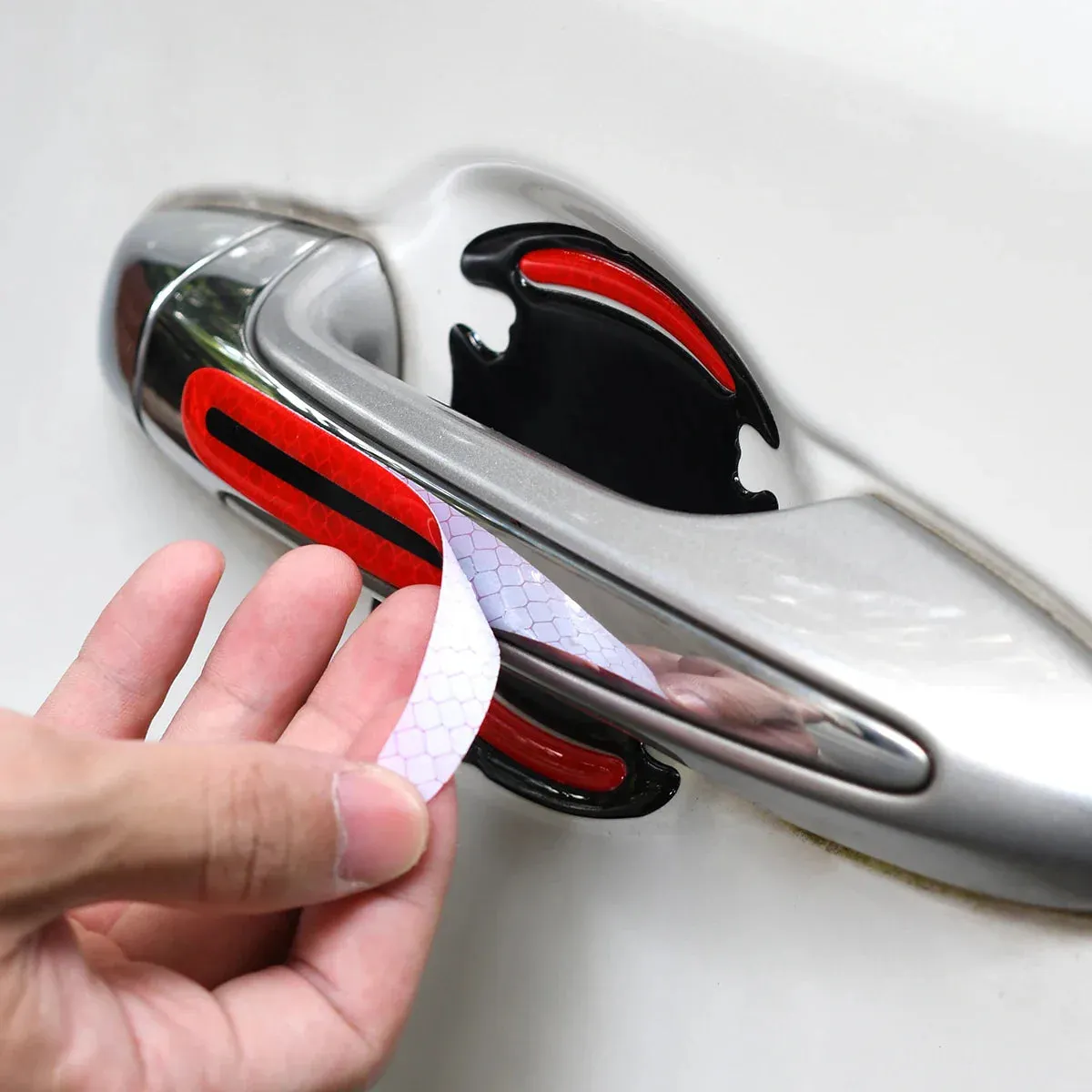 8Pcs 3D Reflective Sticker Tape Set For Car Exterior Accessories