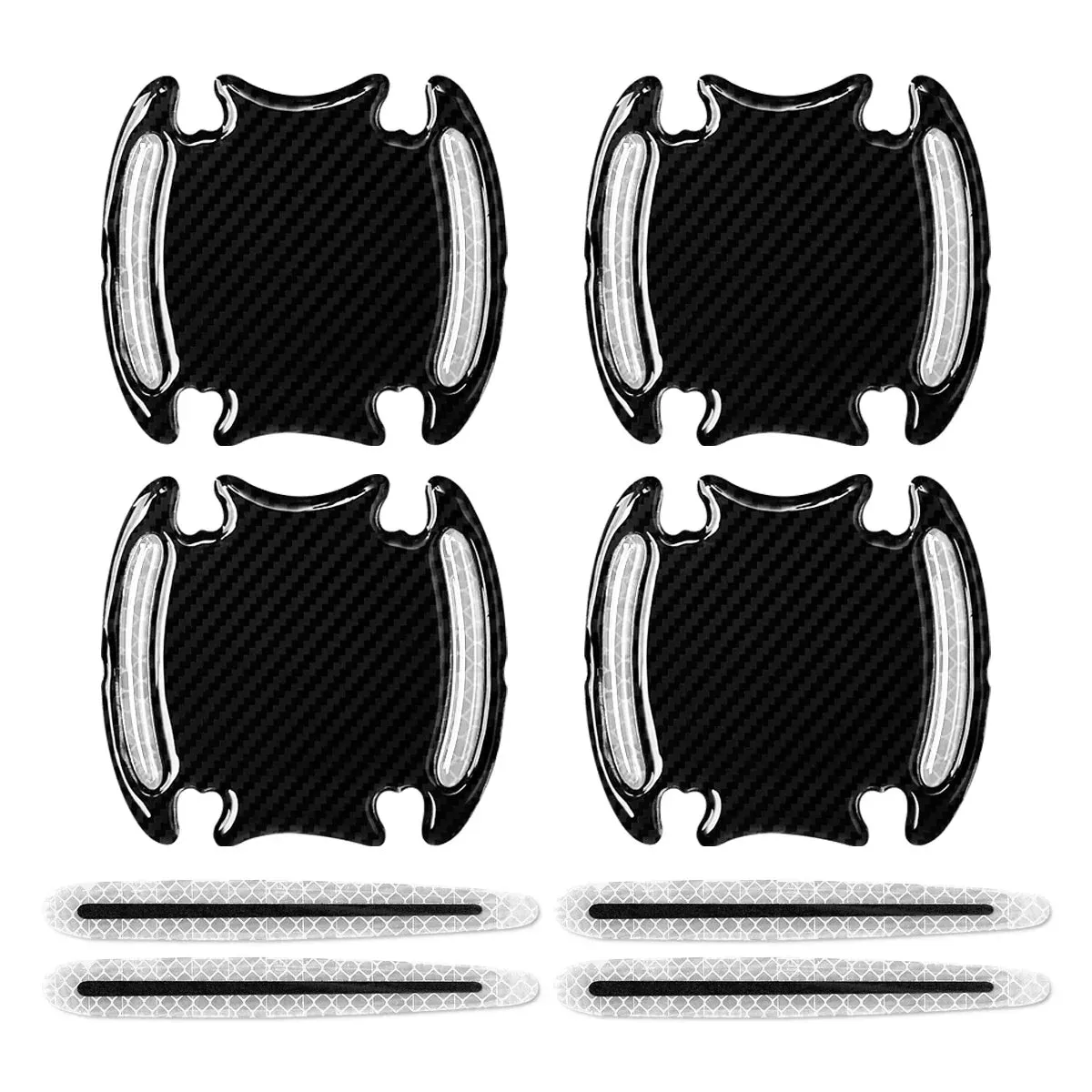 8Pcs 3D Reflective Sticker Tape Set For Car Exterior Accessories