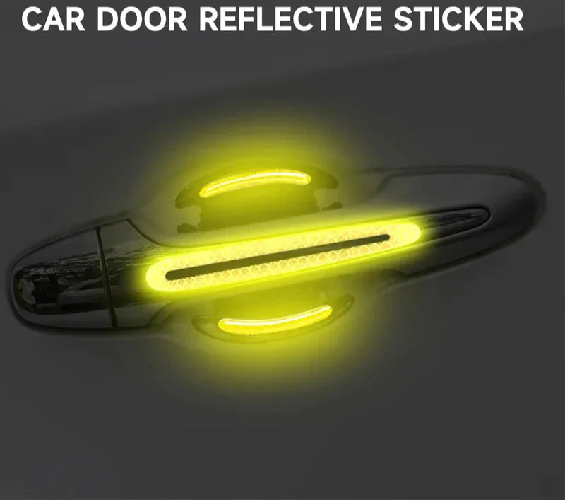 8Pcs 3D Reflective Sticker Tape Set For Car Exterior Accessories