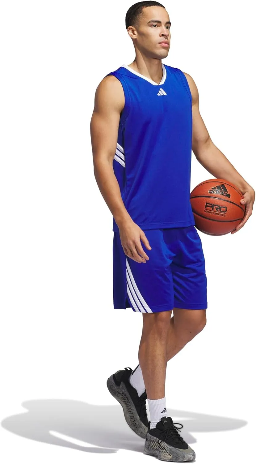 adidas Men's Basketball Legends 3-Stripes Shorts