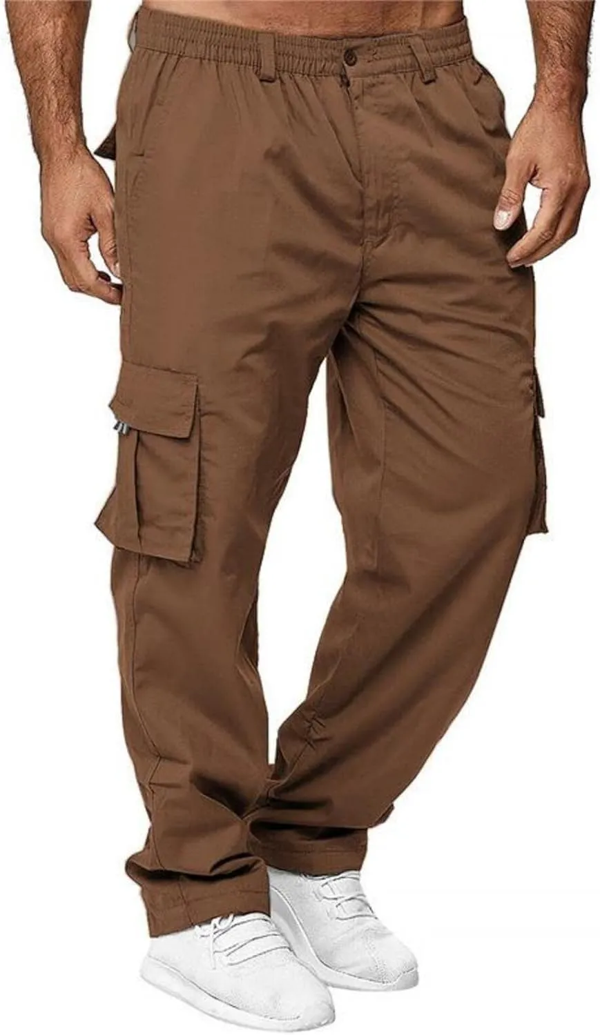 AIFARLD Men's Cargo Pants with Pockets Cotton Hiking Sweatpants Casual Athletic Jogger Sports Outdoor Trousers Relaxed Fit
