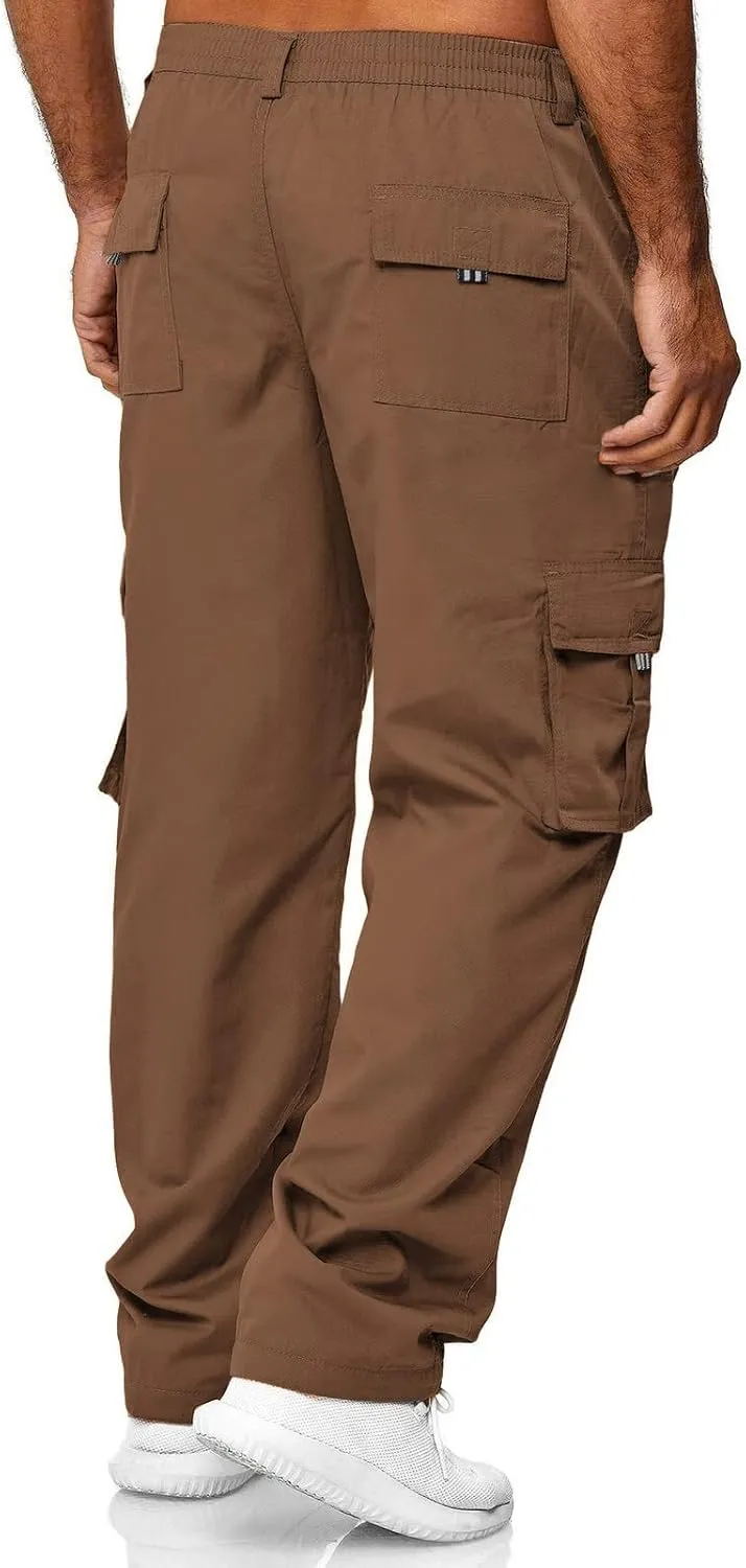 AIFARLD Men's Cargo Pants with Pockets Cotton Hiking Sweatpants Casual Athletic Jogger Sports Outdoor Trousers Relaxed Fit