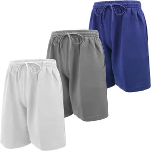 Andrew Scott Mens Cotton Knit Athletic Gym Shorts | Work Out Jogger Sweat Shorts with Drawstring & Pockets - Pack of 3