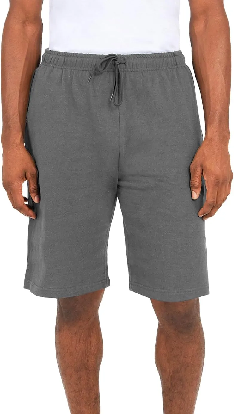 Andrew Scott Mens Cotton Knit Athletic Gym Shorts | Work Out Jogger Sweat Shorts with Drawstring & Pockets - Pack of 3