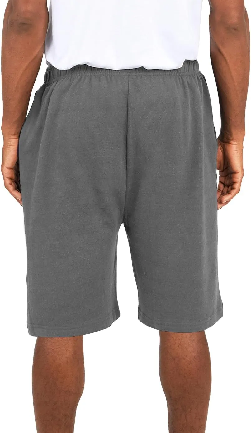 Andrew Scott Mens Cotton Knit Athletic Gym Shorts | Work Out Jogger Sweat Shorts with Drawstring & Pockets - Pack of 3