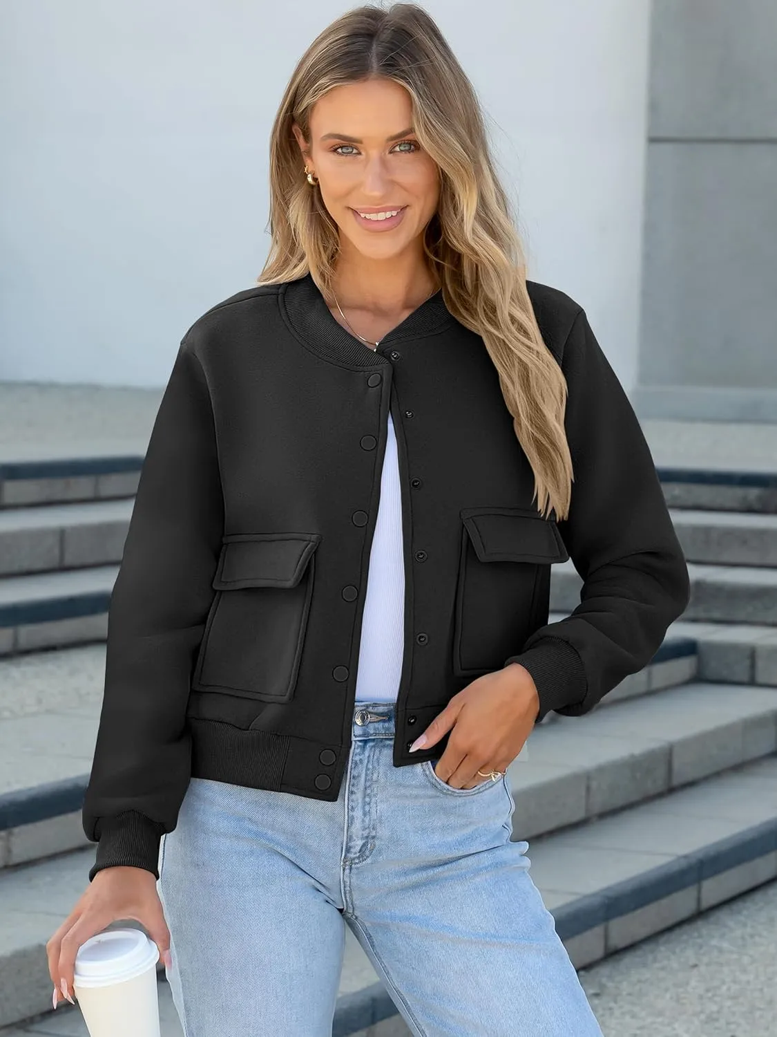 ANRABESS Women Cropped Bomber Jacket 2025 Fashion Casual Trendy Varsity Y2k Jackets