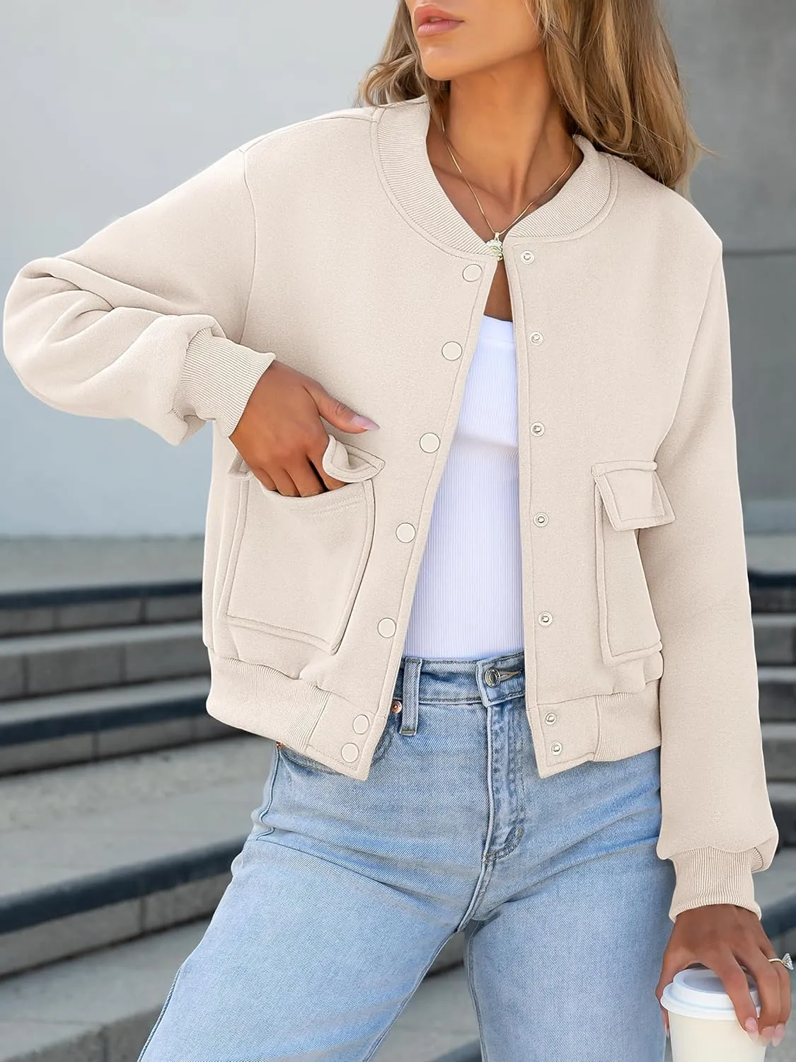 ANRABESS Women Cropped Bomber Jacket 2025 Fashion Casual Trendy Varsity Y2k Jackets