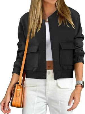 ANRABESS Women Cropped Bomber Jacket 2025 Fashion Casual Trendy Varsity Y2k Jackets