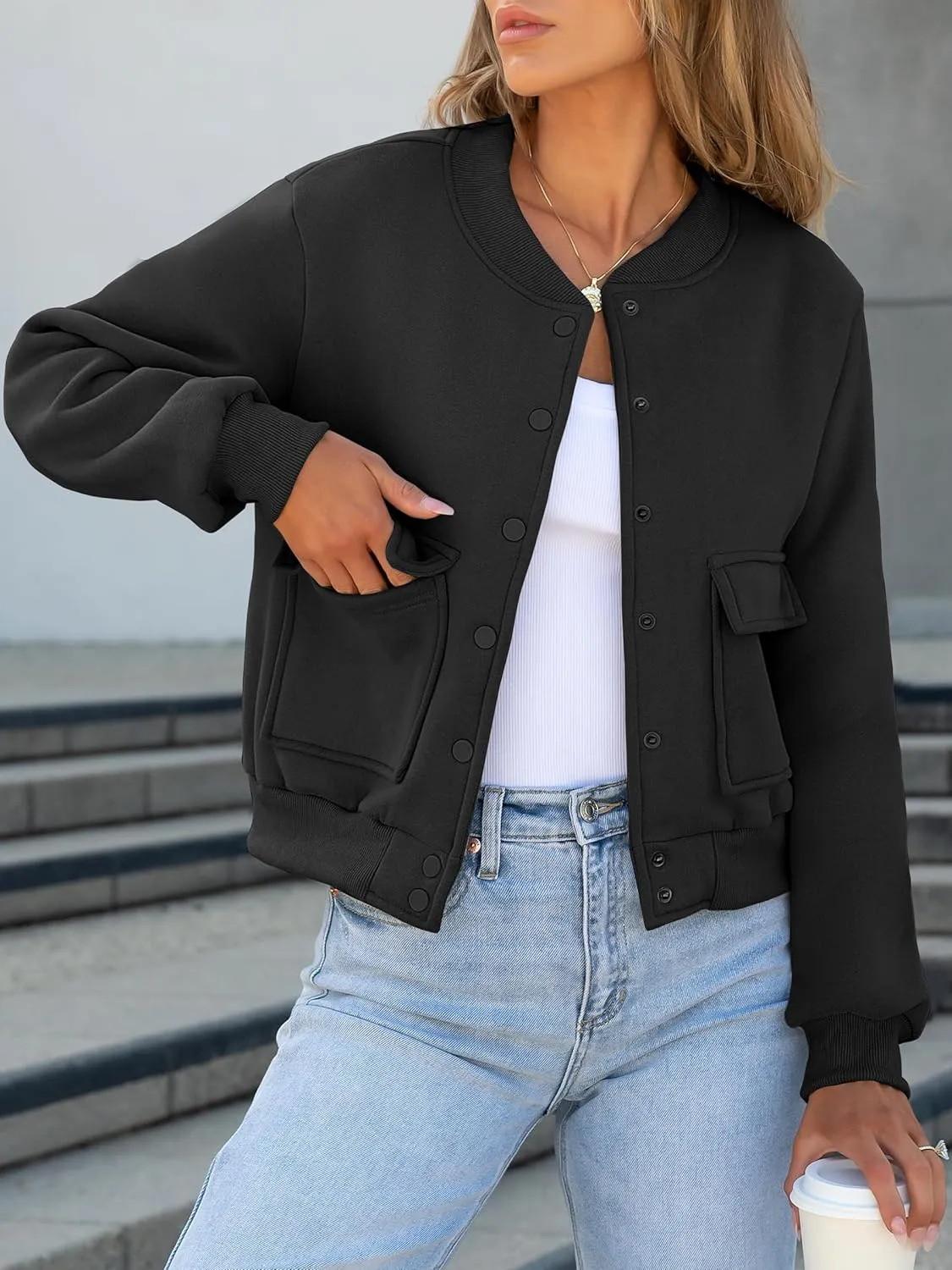 ANRABESS Women Cropped Bomber Jacket 2025 Fashion Casual Trendy Varsity Y2k Jackets