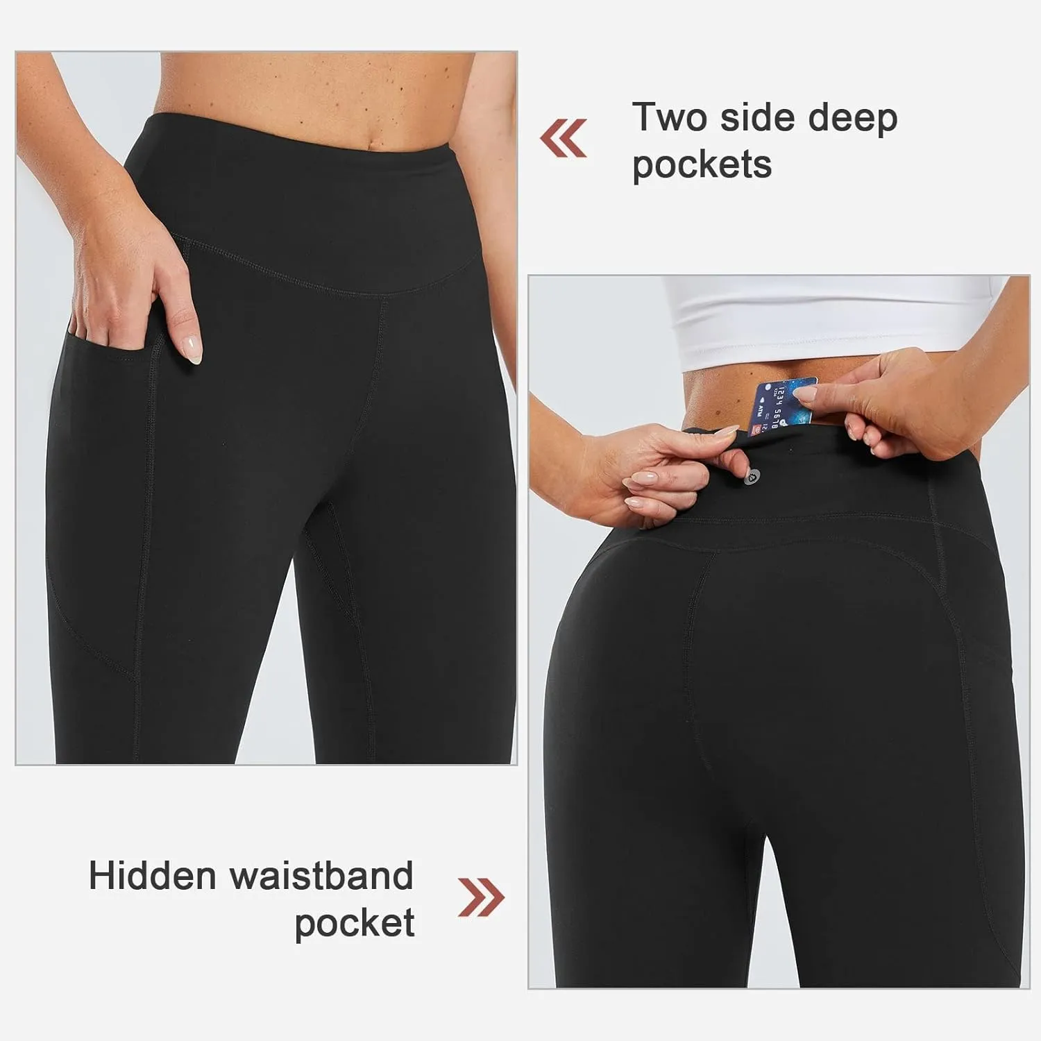 baleaf Women's 10"/ 12" Long Biker Yoga Compression Shorts High Waist Knee Length Spandex Workout Shorts with Pockets Soft