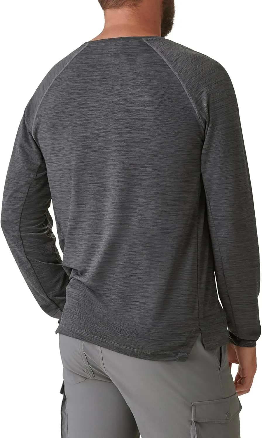 BASS OUTDOOR Men's Long-Sleeve T-Shirt  Easy-Care Performance Crew Neck