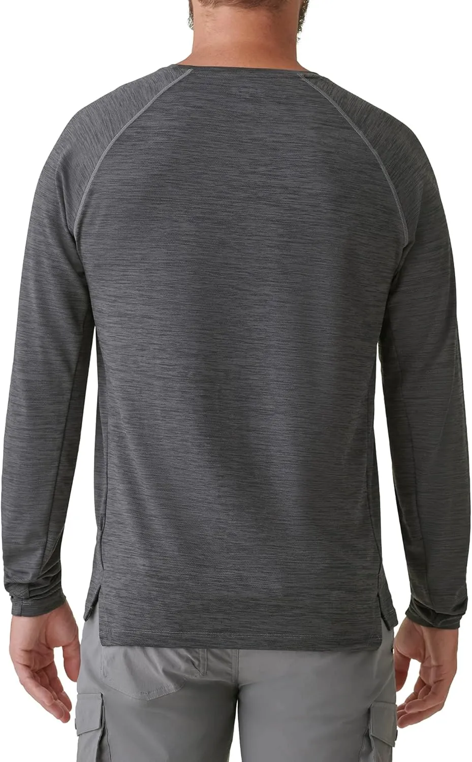 BASS OUTDOOR Men's Long-Sleeve T-Shirt  Easy-Care Performance Crew Neck