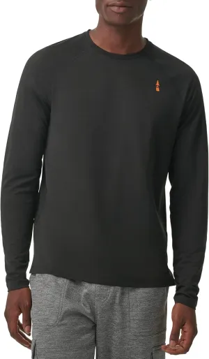 BASS OUTDOOR Men's Long-Sleeve T-Shirt  Easy-Care Performance Crew Neck