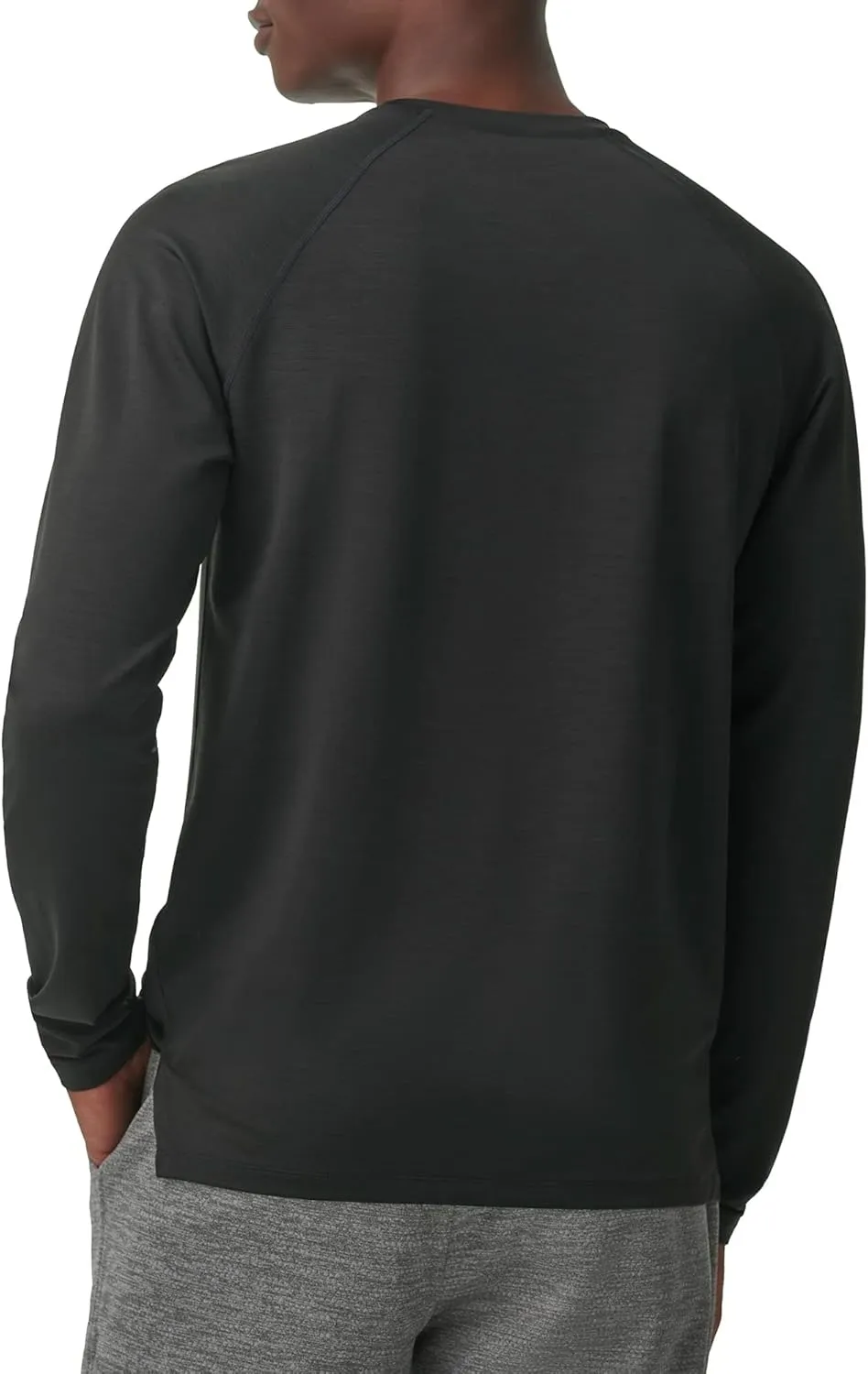 BASS OUTDOOR Men's Long-Sleeve T-Shirt  Easy-Care Performance Crew Neck