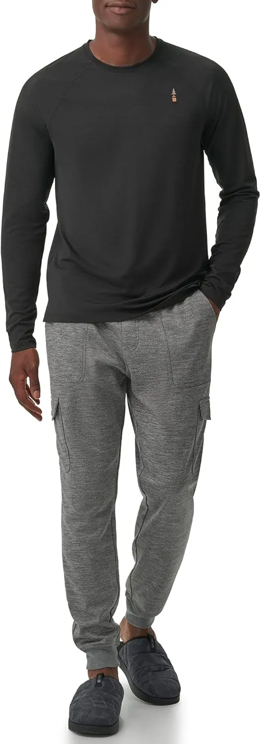 BASS OUTDOOR Men's Long-Sleeve T-Shirt  Easy-Care Performance Crew Neck