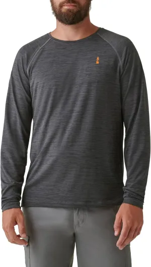 BASS OUTDOOR Men's Long-Sleeve T-Shirt  Easy-Care Performance Crew Neck
