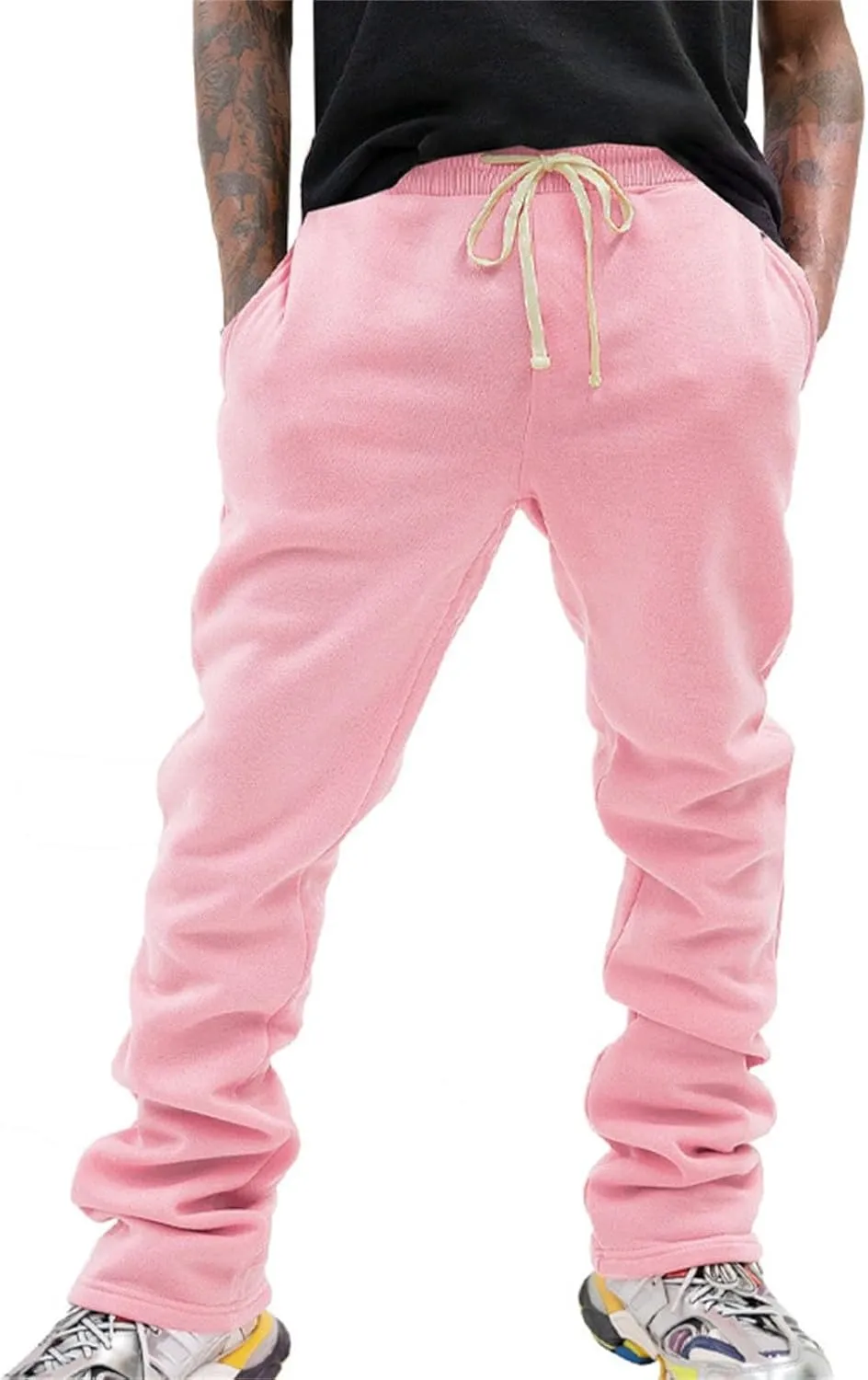 Beach Pants for Men Big and Tall Slim Tit Trousers Casual Relaxed Fit Work Active Summer Yoga Pants with Pockets