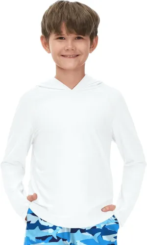 BesserBay Boys Sun Protection Hooded Long Sleeve Rashguard Shirt 1-14 Years