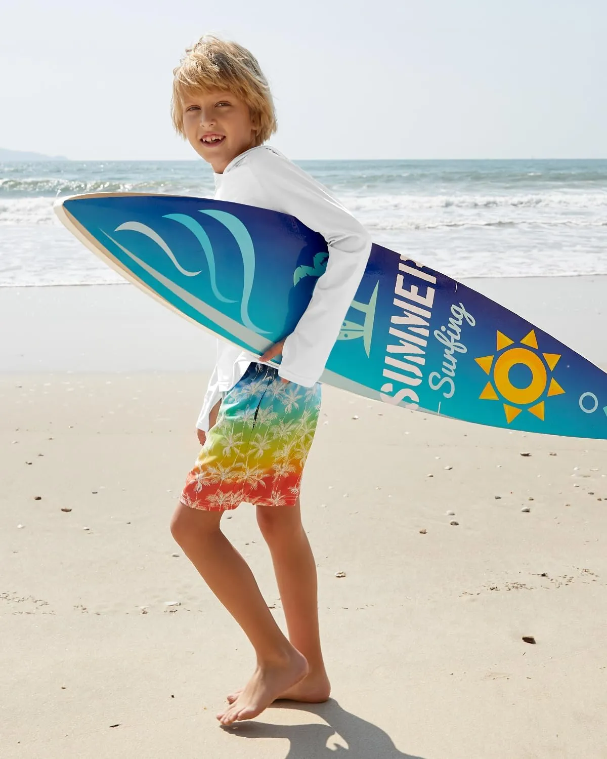 BesserBay Boys Sun Protection Hooded Long Sleeve Rashguard Shirt 1-14 Years