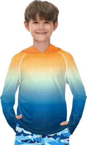 BesserBay Boys Sun Protection Hooded Long Sleeve Rashguard Shirt 1-14 Years
