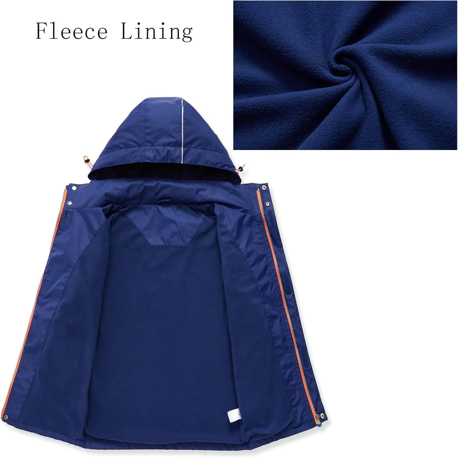 Boys Rain Jacket Waterproof Hooded Jacket Lightweight Rain Coats For Kids Outdoor Windbreakers Coat