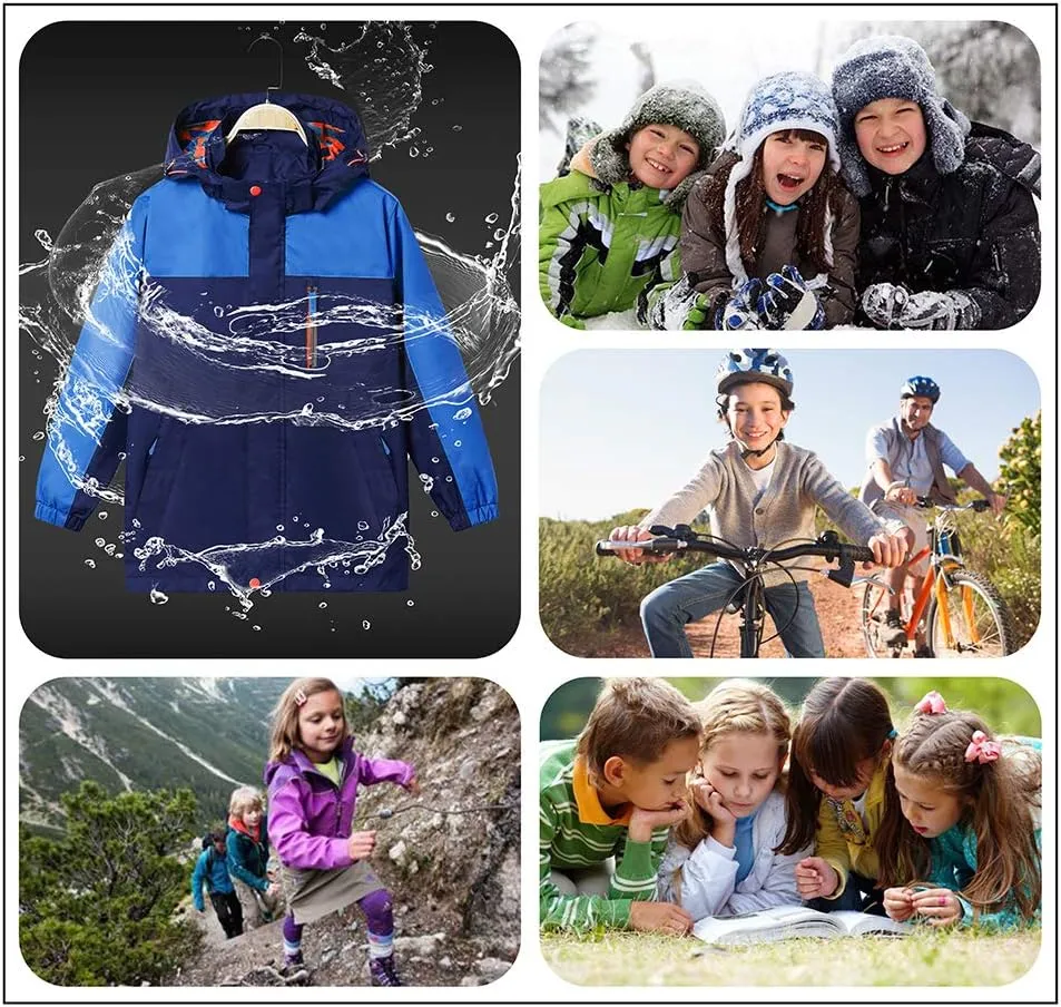 Boys Rain Jacket Waterproof Hooded Jacket Lightweight Rain Coats For Kids Outdoor Windbreakers Coat
