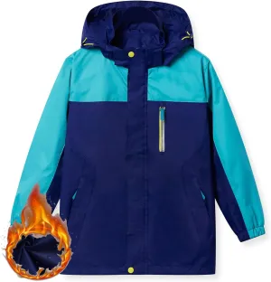 Boys Rain Jacket Waterproof Hooded Jacket Lightweight Rain Coats For Kids Outdoor Windbreakers Coat