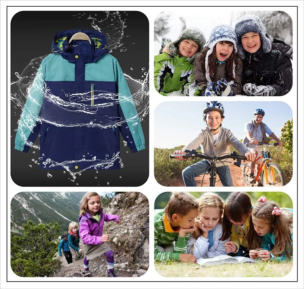 Boys Rain Jacket Waterproof Hooded Jacket Lightweight Rain Coats For Kids Outdoor Windbreakers Coat