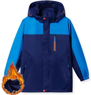Boys Rain Jacket Waterproof Hooded Jacket Lightweight Rain Coats For Kids Outdoor Windbreakers Coat