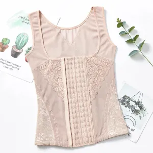 Breathable vest Style Waist and Tummy shaper with Multiple Hooks 812