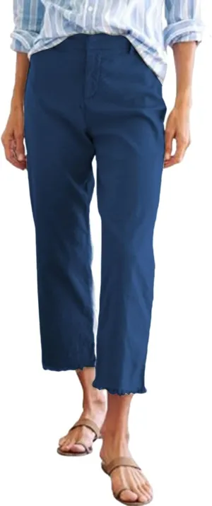 Capri Pants for Women Wide Leg Cropped Pants Casual Summer Relaxed Fit Knit Waist Cropped Pant Hiking Capris