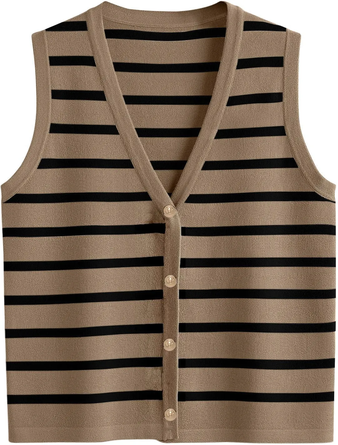 Cardigan Vests For Women Striped Spring Sweater Vest Cropped Trendy Sleeveless V Neck Tank Tops Casual Summer Outfits