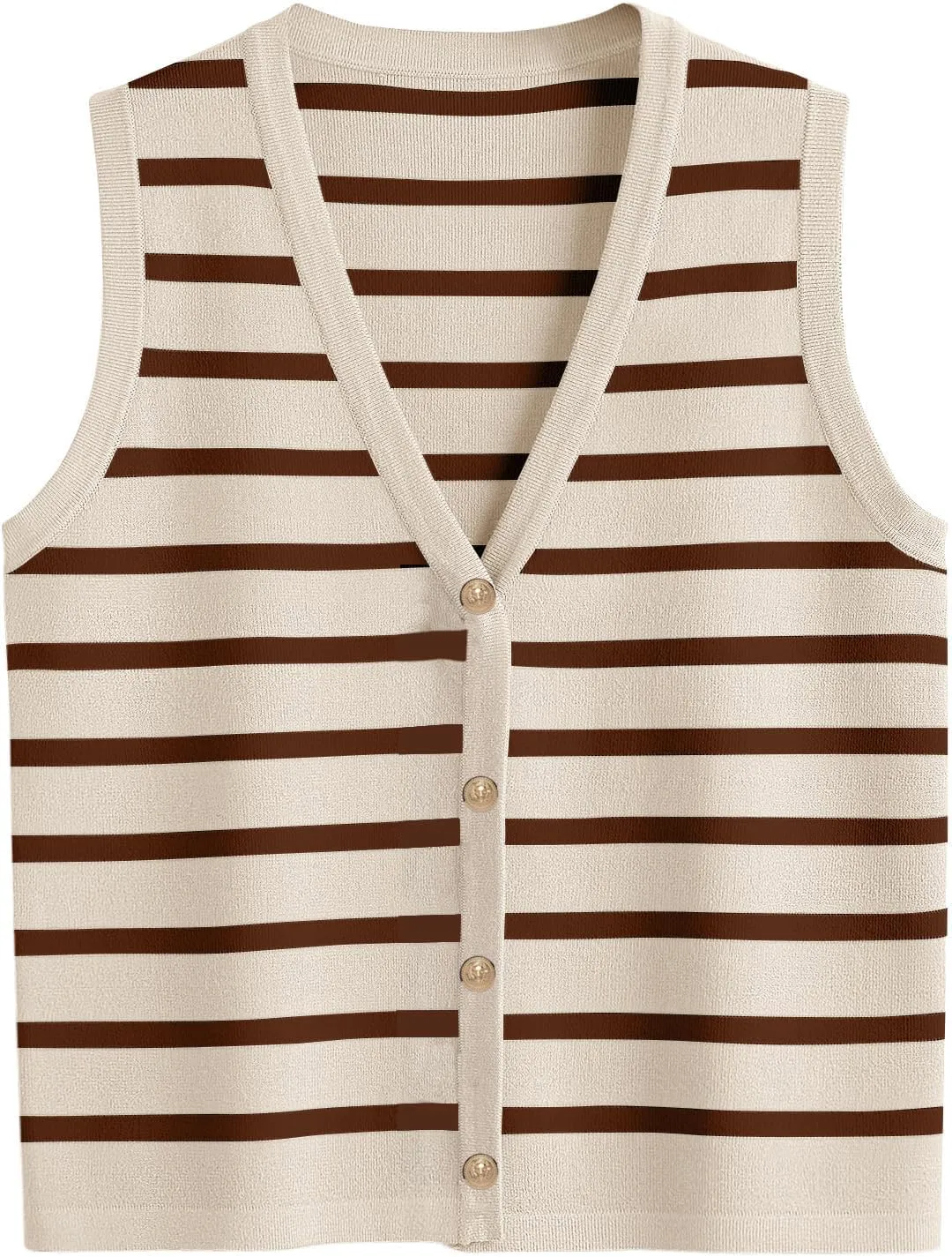 Cardigan Vests For Women Striped Spring Sweater Vest Cropped Trendy Sleeveless V Neck Tank Tops Casual Summer Outfits