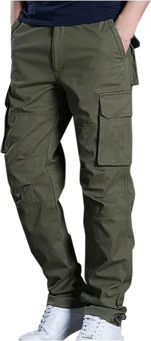 Cargo Pants for Men Big and Tall Relaxed Fit Cotton Work Pant Casual Business Outdoor Golf Trouser with Multi Pocket