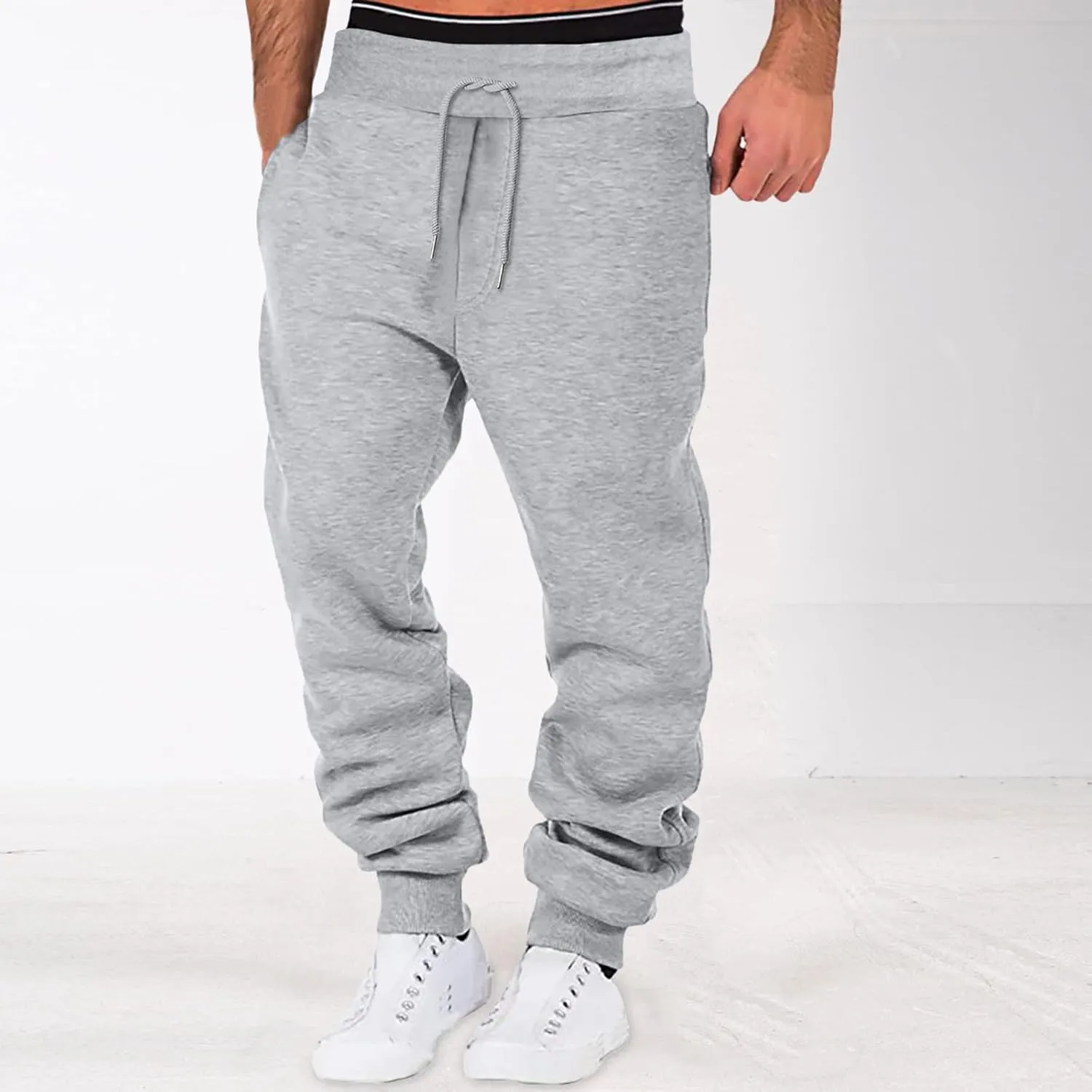 Cargo Sweatpants for Men Work Pants Hiking Cargo Pants Relaxed Winter Men Joggers Pants Loose Fit Men's Classic-Fit