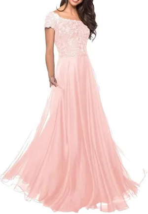 Chiffon Mother of The Bride Dresses Lace Appliques Prom Dresses 2025 A Line Elegant Formal Evening Gowns ACE165