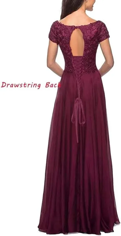 Chiffon Mother of The Bride Dresses Lace Appliques Prom Dresses 2025 A Line Elegant Formal Evening Gowns ACE165