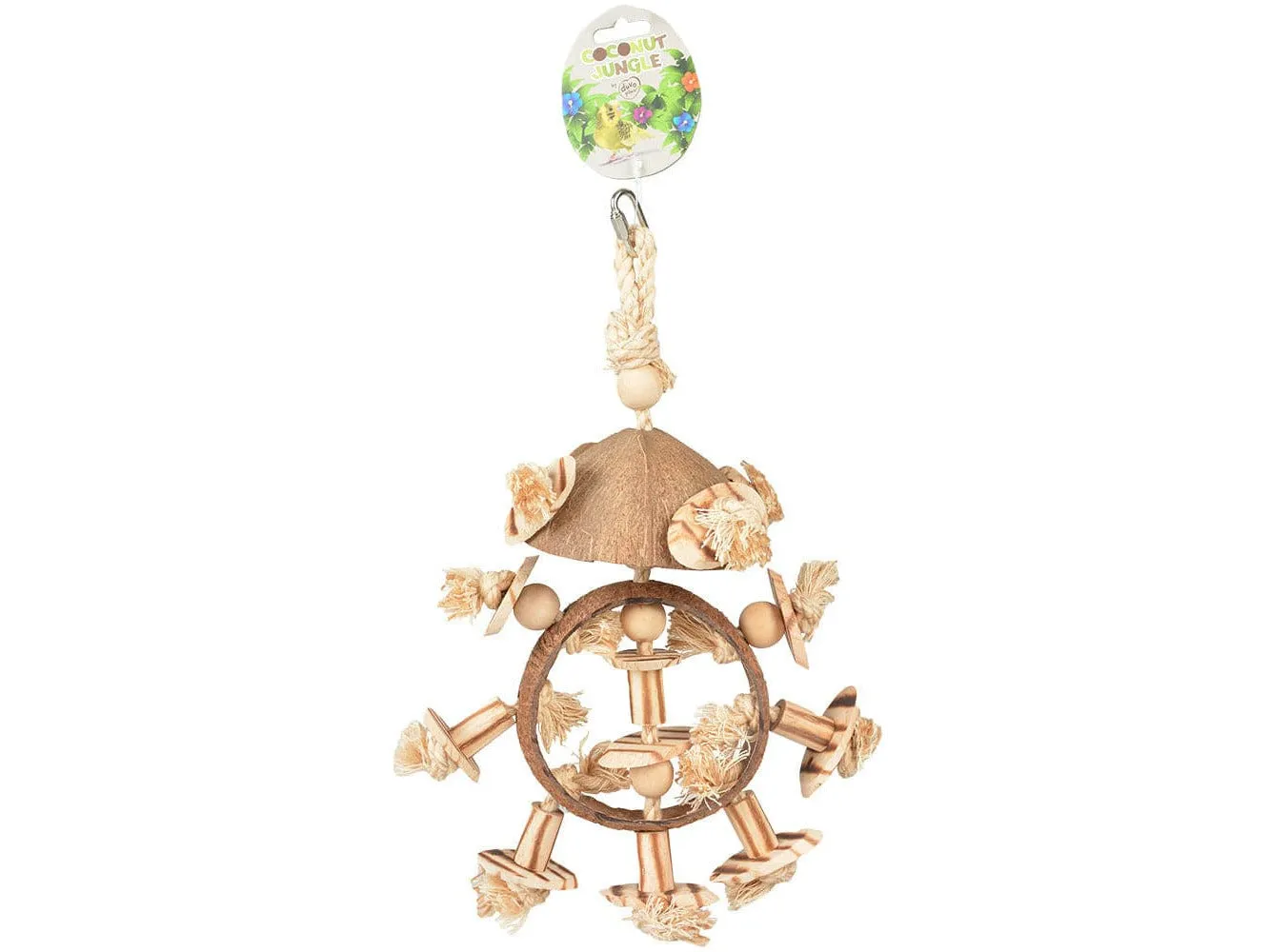 Coconut Jungle Ring With Wooden Blocks & Sisal 38X25,5X13Cm Wood-Coloured