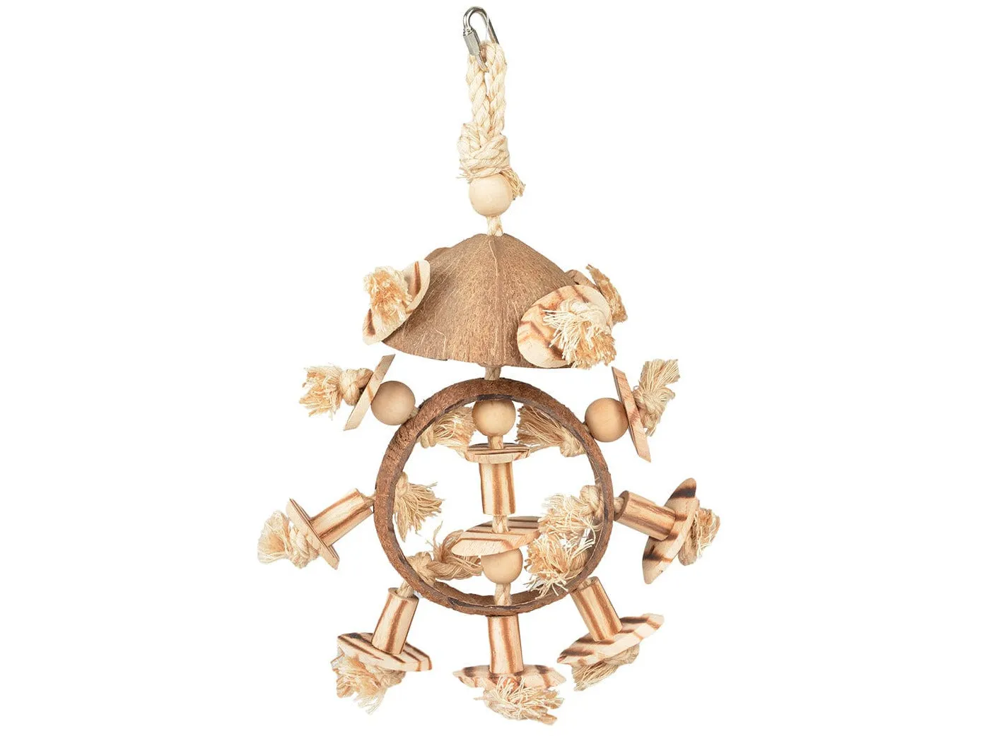 Coconut Jungle Ring With Wooden Blocks & Sisal 38X25,5X13Cm Wood-Coloured